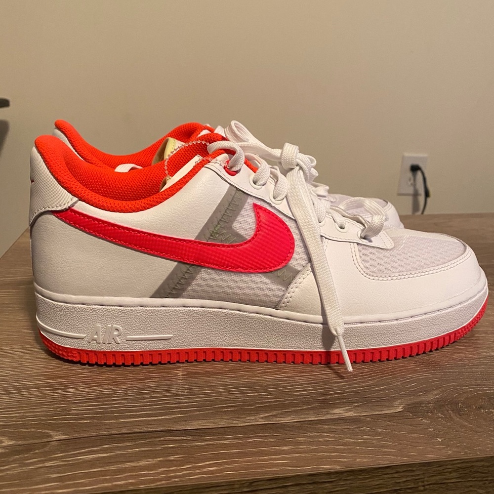air force 1 low transparent white crimson